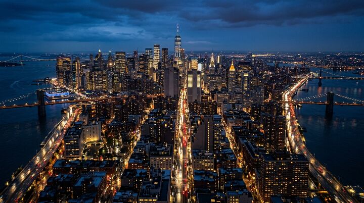 Manhattan Nights — free 4K city desktop wallpaper for Windows